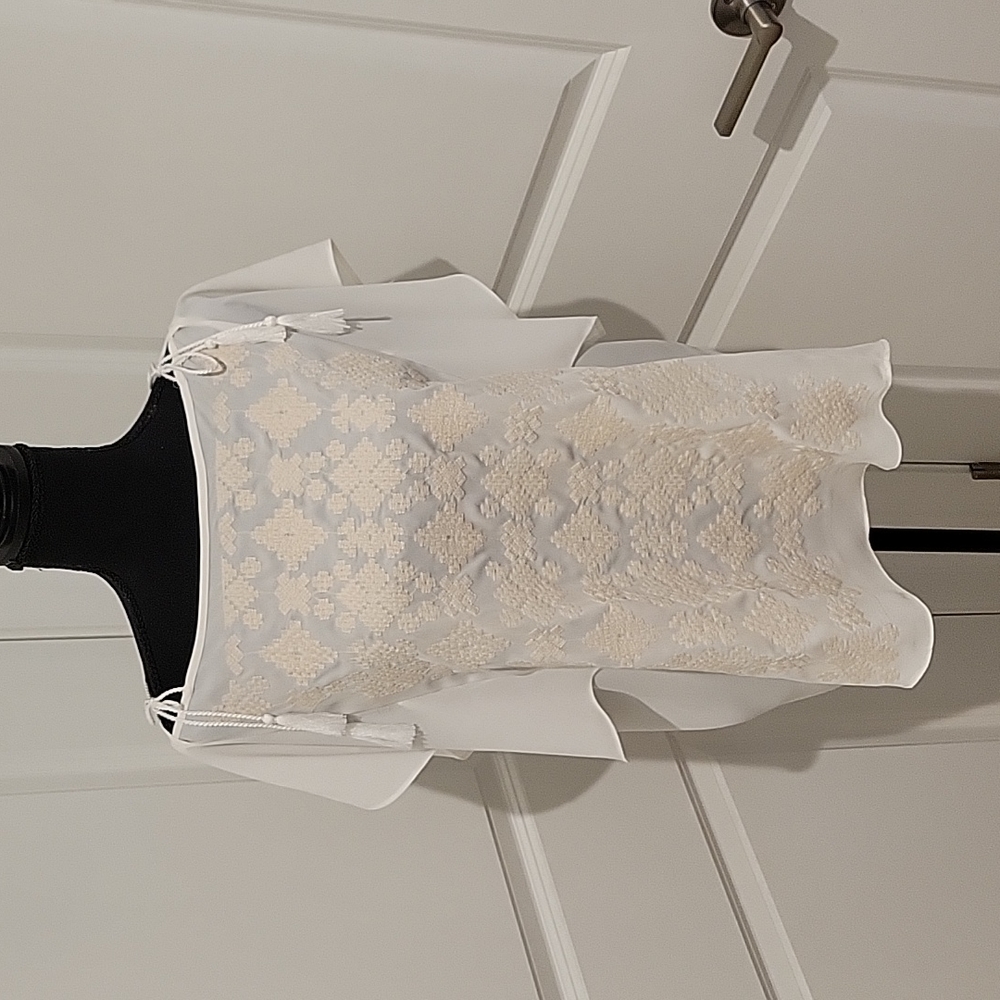 Size L - Mossimo Sheer Embroidered Blouse